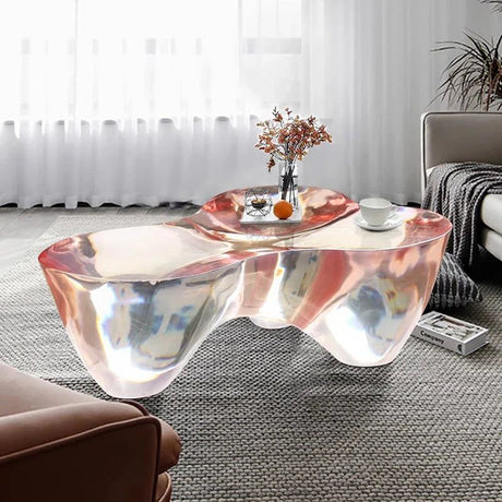 ChandeliersDecor.com-Coffee Tables-Resin Figurine Glass Coffee Table