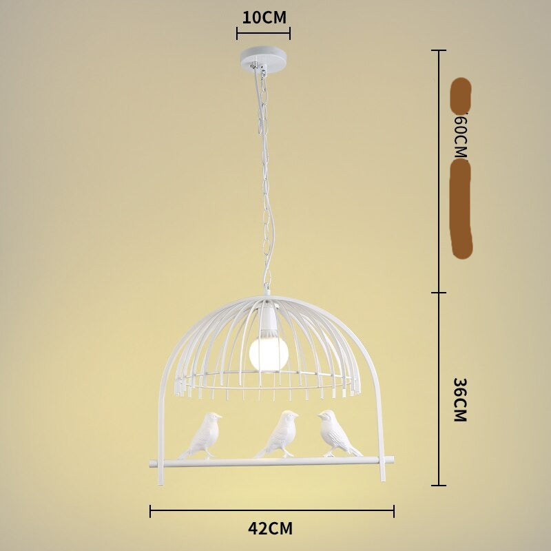 ChandeliersDecor.com-Pendant Lights-Resin Iron Bird Cage Chandelier