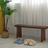 ChandeliersDecor.com-Benches-Retro Solid Oak Wood Shoe Long Bench