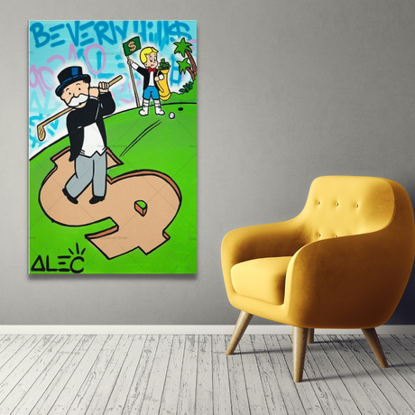 ChandeliersDecor.com-Monopoly Wall Poster-Richie Rich Monopoly Millionaire at Beverly Hills Canvas Wall Art