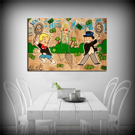 ChandeliersDecor.com-Monopoly Wall Poster-Richie Rich Tennis Alec Monopoly Canvas Print