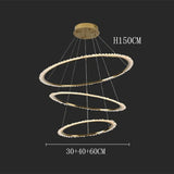 ChandeliersDecor.com-Staircase Chandelier-Rings Crystal LED Staircase Chandelier: Elegance