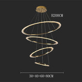 ChandeliersDecor.com-Staircase Chandelier-Rings Crystal LED Staircase Chandelier: Elegance