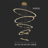 ChandeliersDecor.com-Staircase Chandelier-Rings Crystal LED Staircase Chandelier: Elegance