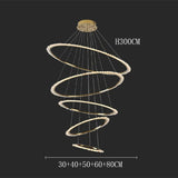 ChandeliersDecor.com-Staircase Chandelier-Rings Crystal LED Staircase Chandelier: Elegance