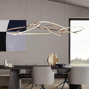 ChandeliersDecor.com-Kitchen Island-Rings LED Chandelier: Stunning Lighting Fixture