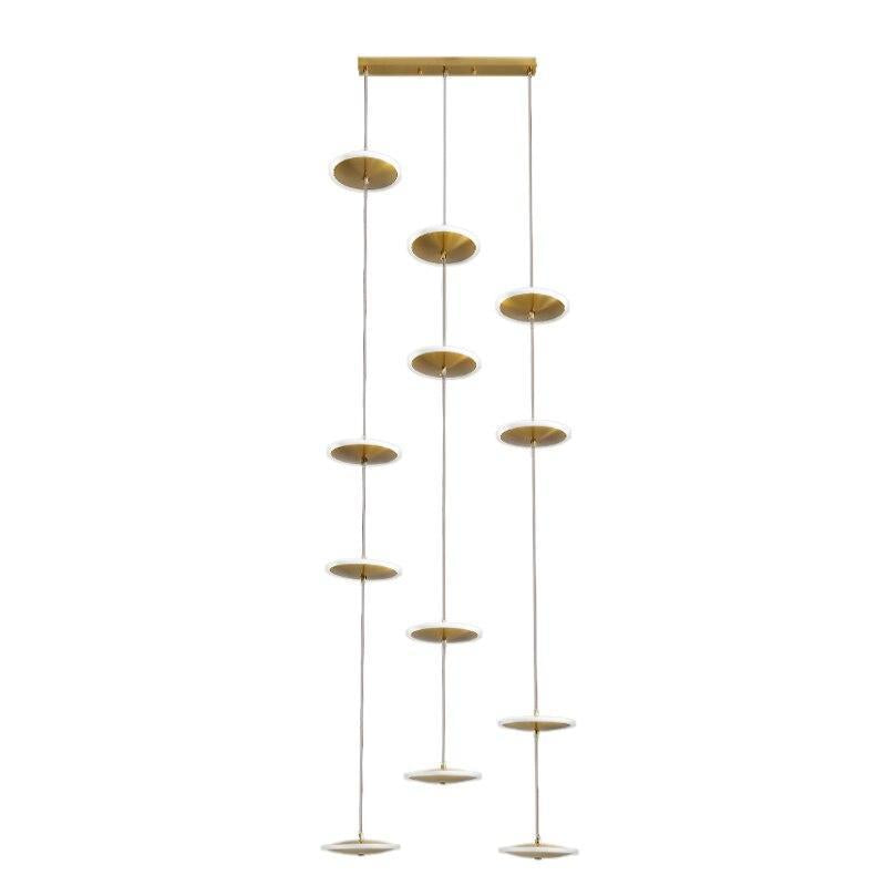 ChandeliersDecor.com-Staircase Chandelier-Rings LED Plate Staircase Chandelier