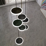 ChandeliersDecor.com-Staircase Chandelier-Rings LED Plate Staircase Chandelier