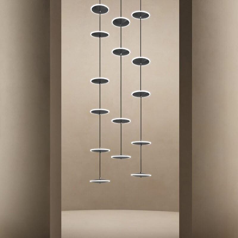 ChandeliersDecor.com-Staircase Chandelier-Rings LED Plate Staircase Chandelier