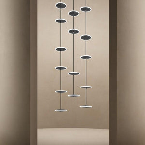 ChandeliersDecor.com-Staircase Chandelier-Rings LED Plate Staircase Chandelier