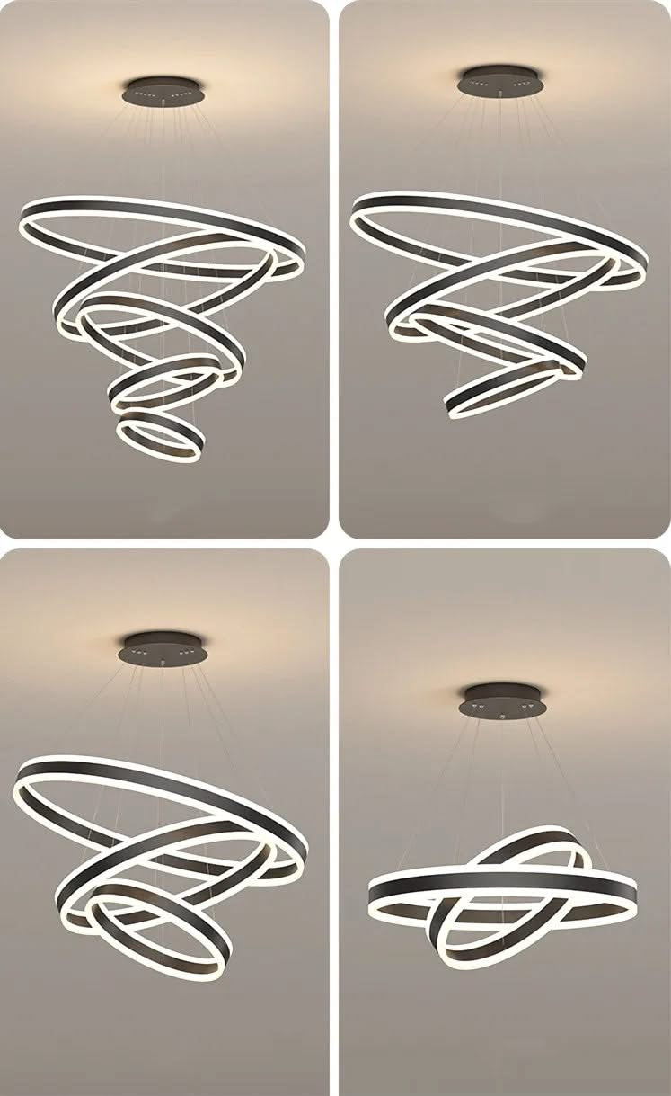 Rings LED Staircase Chandelier: Unparalleled Elegance-ChandeliersDecor.com