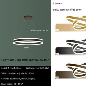 ChandeliersDecor.com-Staircase Chandeliers-Rings LED Staircase Chandelier: Unparalleled Elegance