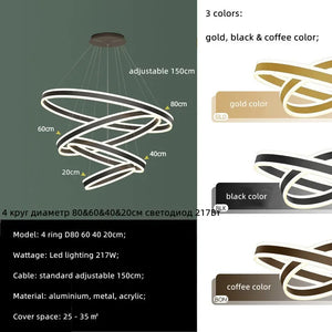 ChandeliersDecor.com-Staircase Chandeliers-Rings LED Staircase Chandelier: Unparalleled Elegance