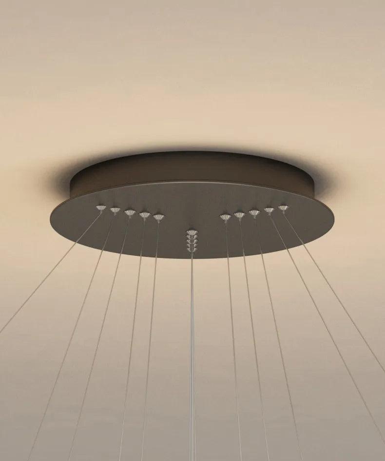 ChandeliersDecor.com-Staircase Chandeliers-Rings LED Staircase Chandelier: Unparalleled Elegance