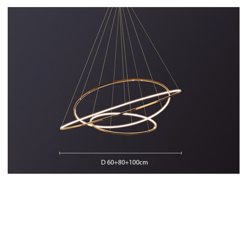 ChandeliersDecor.com-Staircase Chandelier-Rings Staircase Chandelier: Unparalleled Elegance