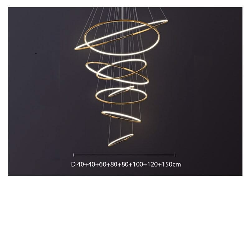 Rings Staircase Chandelier: Unparalleled Elegance-ChandeliersDecor.com
