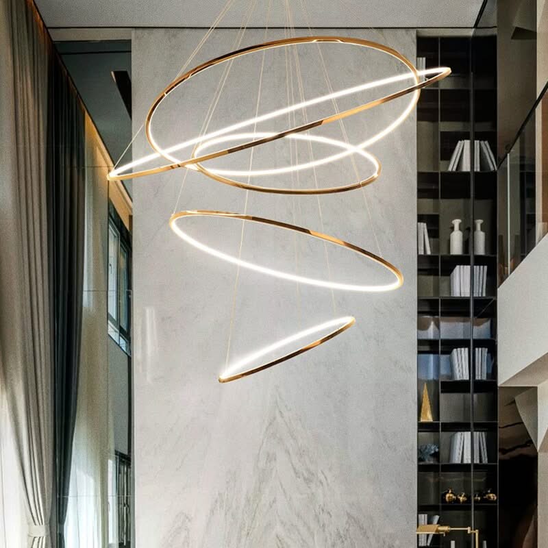 Rings Staircase Chandelier: Unparalleled Elegance-ChandeliersDecor.com