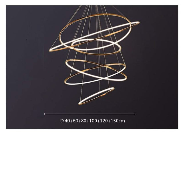 Rings Staircase Chandelier: Unparalleled Elegance-ChandeliersDecor.com