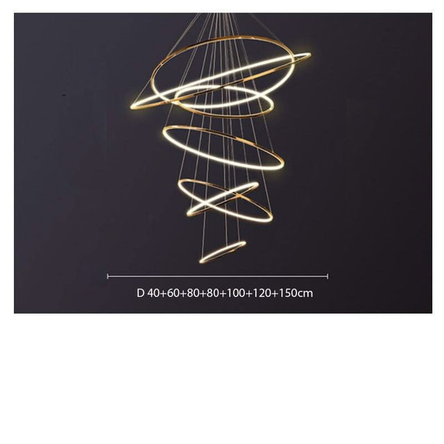Rings Staircase Chandelier: Unparalleled Elegance-ChandeliersDecor.com