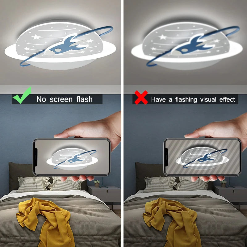 ChandeliersDecor.com-Kids Room Nursery Lighting-Rocket in Space Ceiling Light for Kids Room