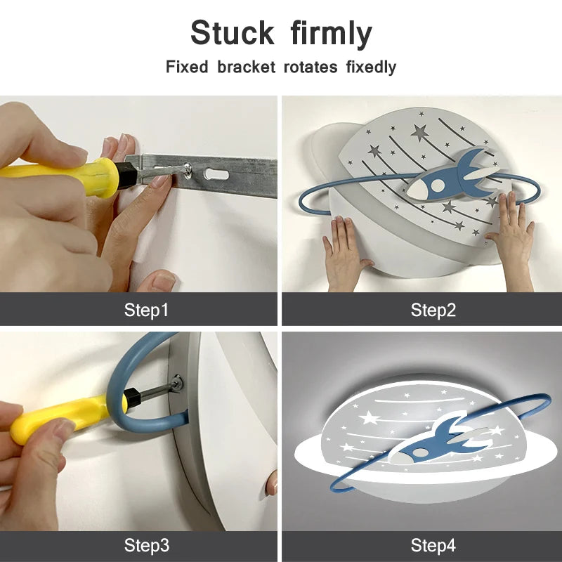 ChandeliersDecor.com-Kids Room Nursery Lighting-Rocket in Space Ceiling Light for Kids Room