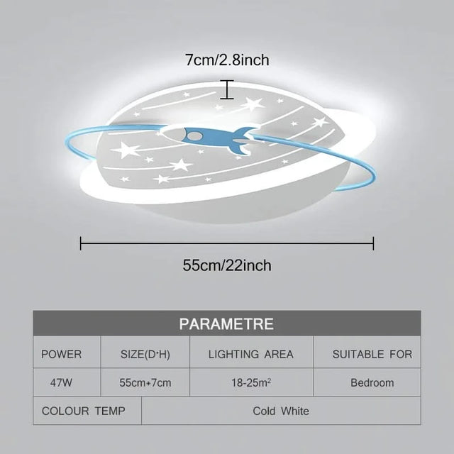 Rocket in Space Ceiling Light for Kids Room-ChandeliersDecor.com