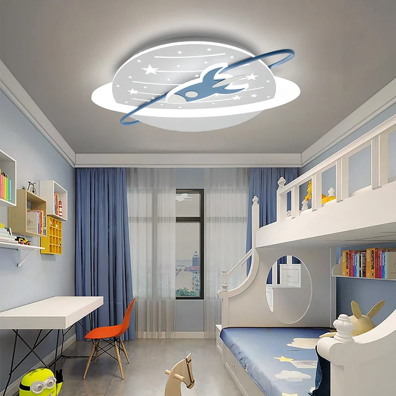 ChandeliersDecor.com-Kids Room Nursery Lighting-Rocket in Space Ceiling Light for Kids Room
