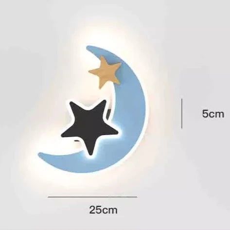 ChandeliersDecor.com-Kids Room Nursery Lighting-Rocket Moon Star Wall Lamp | Kid's room Lighting Decor