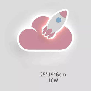 ChandeliersDecor.com-Kids Room Nursery Lighting-Rocket Moon Star Wall Lamp | Kid's room Lighting Decor