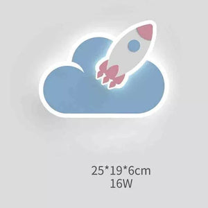 ChandeliersDecor.com-Kids Room Nursery Lighting-Rocket Moon Star Wall Lamp | Kid's room Lighting Decor