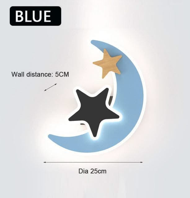 ChandeliersDecor.com-Kids Room Nursery Lighting-Rocket Moon Star Wall Lamp | Kid's room Lighting Decor