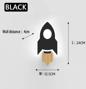 ChandeliersDecor.com-Kids Room Nursery Lighting-Rocket Moon Star Wall Lamp | Kid's room Lighting Decor