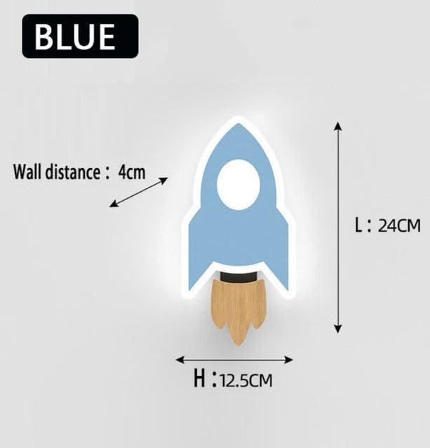 ChandeliersDecor.com-Kids Room Nursery Lighting-Rocket Moon Star Wall Lamp | Kid's room Lighting Decor