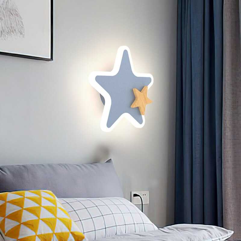 ChandeliersDecor.com-Kids Room Nursery Lighting-Rocket Moon Star Wall Lamp | Kid's room Lighting Decor