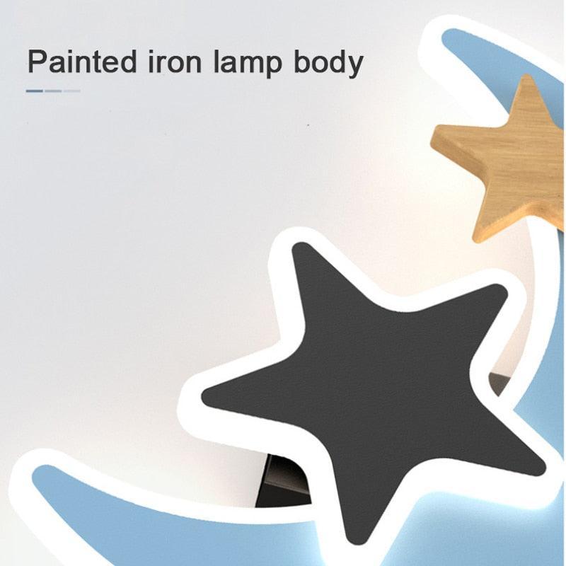 ChandeliersDecor.com-Kids Room Nursery Lighting-Rocket Moon Star Wall Lamp | Kid's room Lighting Decor