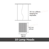 ChandeliersDecor.com-Kitchen Island-Rotatable Light Bars Chandelier: Illuminate Your Space