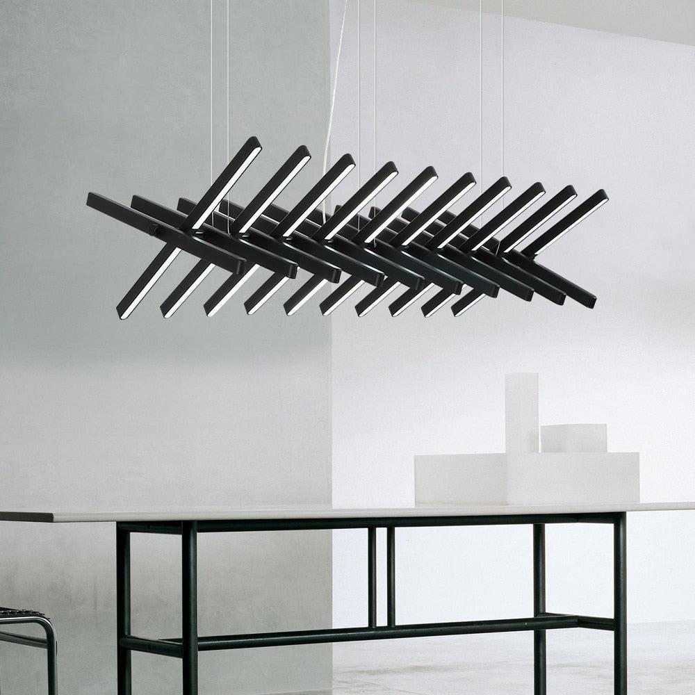 ChandeliersDecor.com-Kitchen Island-Rotatable Light Bars Chandelier: Illuminate Your Space