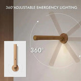 ChandeliersDecor.com-Wall Lights-Rotatable Oak Wood 360° Wall Light USB Chargeable