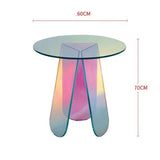 ChandeliersDecor.com-Coffee Tables-Round Acrylic Rainbow Coffee Tables Set