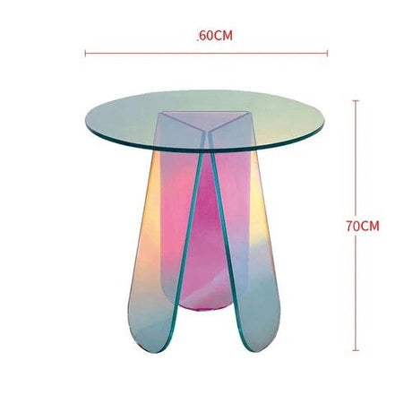 ChandeliersDecor.com-Coffee Tables-Round Acrylic Rainbow Coffee Tables Set