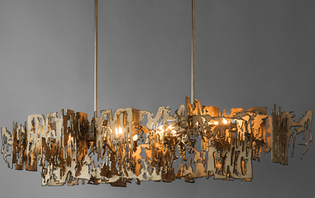 ChandeliersDecor.com-Kitchen Island-Rust Metal Chandelier: Exquisite Lighting Fixture