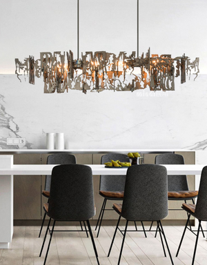 ChandeliersDecor.com-Kitchen Island-Rust Metal Chandelier: Exquisite Lighting Fixture