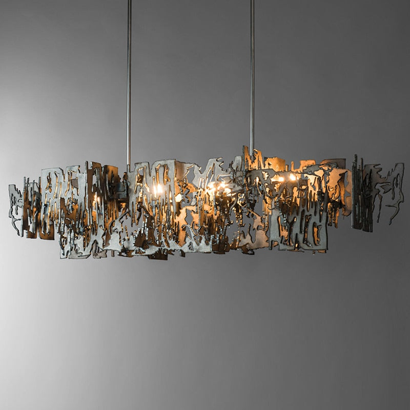 ChandeliersDecor.com-Kitchen Island-Rust Metal Chandelier: Exquisite Lighting Fixture
