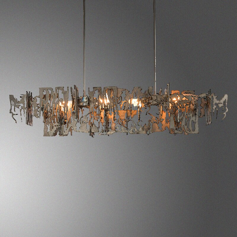 ChandeliersDecor.com-Kitchen Island-Rust Metal Chandelier: Exquisite Lighting Fixture