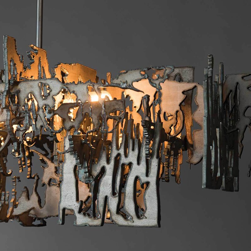 ChandeliersDecor.com-Kitchen Island-Rust Metal Chandelier: Exquisite Lighting Fixture