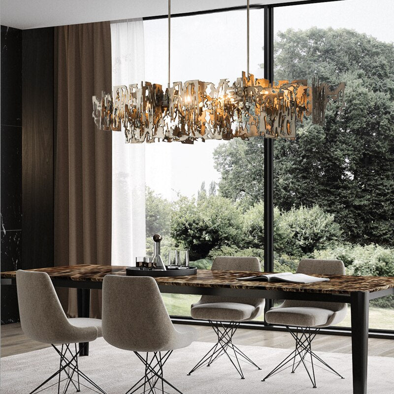 ChandeliersDecor.com-Kitchen Island-Rust Metal Chandelier: Exquisite Lighting Fixture