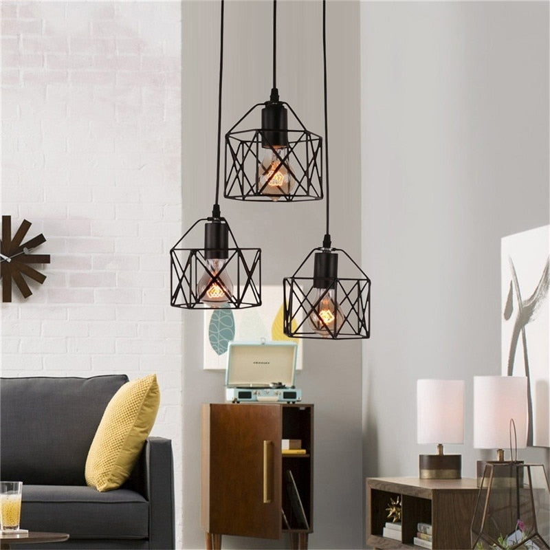 ChandeliersDecor.com-Kitchen Island-Rustic Industrial Pendant Light Hangings