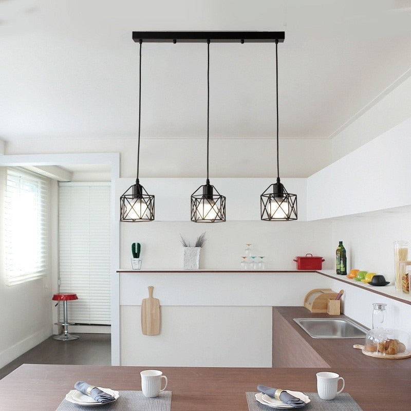 ChandeliersDecor.com-Kitchen Island-Rustic Industrial Pendant Light Hangings
