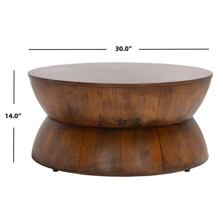 ChandeliersDecor.com-Coffee Tables-Rustic Solid Wood Round Coffee Table