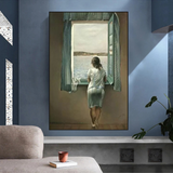 ChandeliersDecor.com-Wall Posters-Salvador Dali's Young Woman at The Window Canvas Wall Art Bring Surreal Beauty to Your Space
